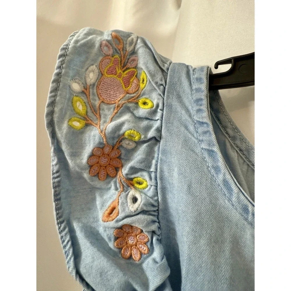 Disney‎ Junior Minnie Mouse Denim Dress Embroidered Girls 4T Toddler  G11